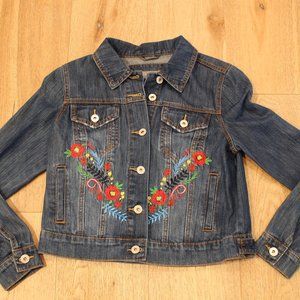 New With Tags Bagatelle Embroidered Denim Jacket Small Floral SM
